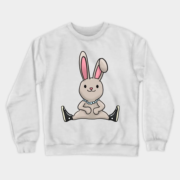 Rabbit with chucks and pearls happy easter 2021 bunny Crewneck Sweatshirt by Mesyo